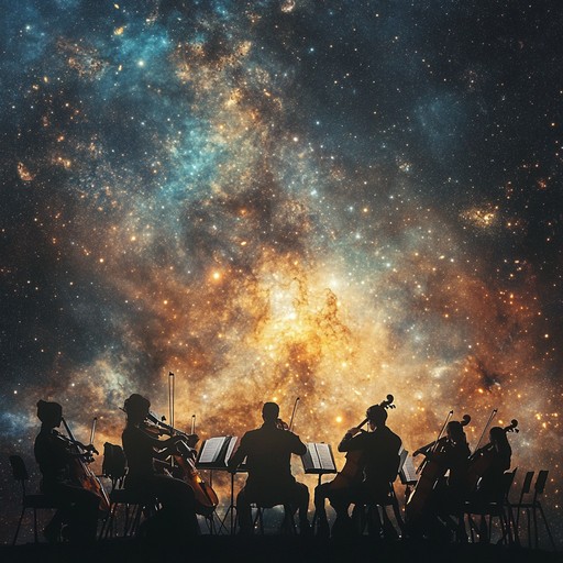 Orchestral and electronic elements merge to create a grand, uplifting score that embodies the essence of space exploration and cosmic wonders. Strings and brass sections provide a majestic backdrop, while electronic flourishes add a futuristic touch.