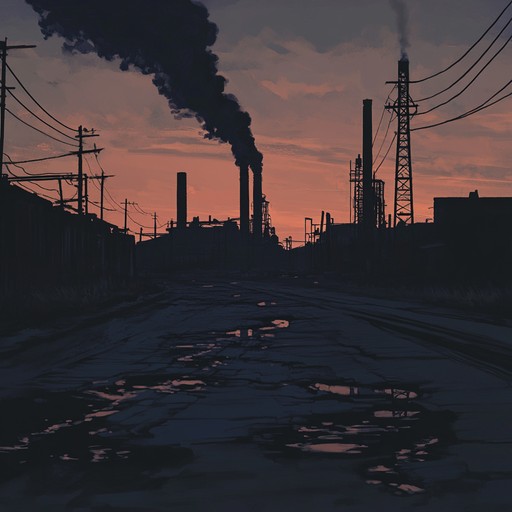 Imagine a gritty urban setting where mechanical sounds and eerie ambiances echo through the empty streets. This track combines ambient and industrial elements, providing an intense backdrop with a slowly evolving, menacing undertone. It evokes feelings of isolation and latent power, making it perfect for dramatic or futuristic settings.