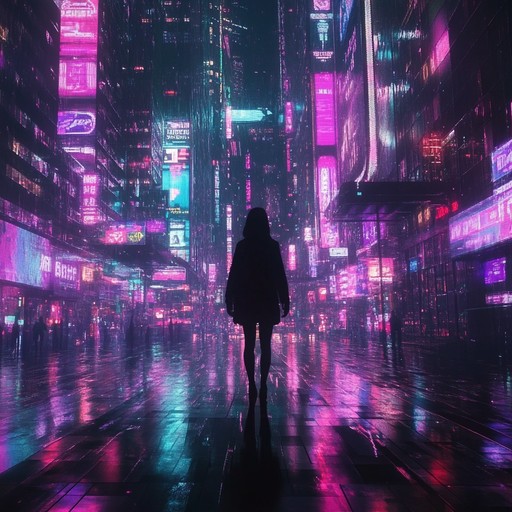 Experience heartbeat of cyberpunk world with intense synths and driving rhythms through neon city streets