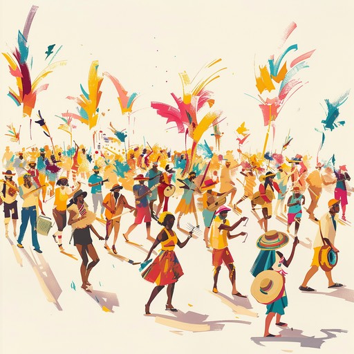 This instrumental track captures the essence of euphoric summertime moments through vibrant and rhythmic samba. Lively percussion, bright brass, and rhythmic guitars create an atmosphere of unrestrained joy and celebration, transporting the listener to a sunny carnival.