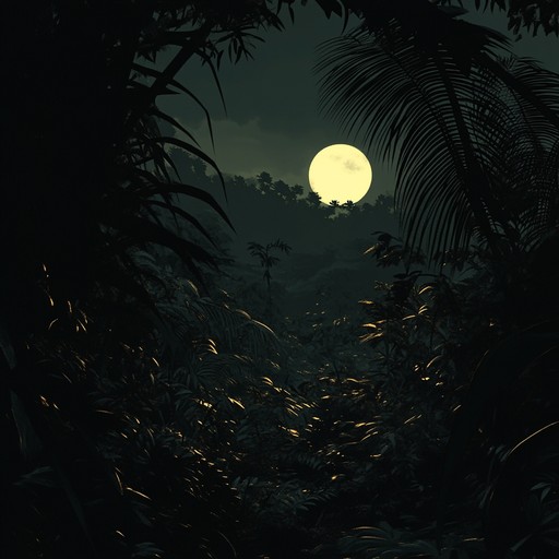 A dark and atmospheric instrumental piece that combines tropical percussion with haunting melodies, creating an eerie and suspenseful journey through a mysterious jungle at night. The track features unsettling rhythms and exotic sounds that evoke a sense of menace lurking within the lush environment.