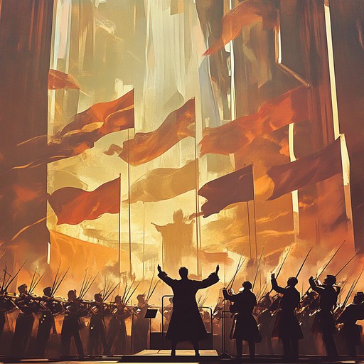 A grandiose orchestral composition that evokes feelings of triumph and elation, capturing the energy of a victorious march. Powerful brass and strings crescendo into a dynamic flourish, immersing listeners in the glory of celebration and success.