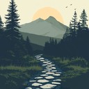 gentle foot stomps blend with serene mountain ambience