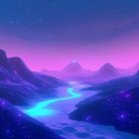 dreamy 80s synthscape exploring a cosmic neon lit night.