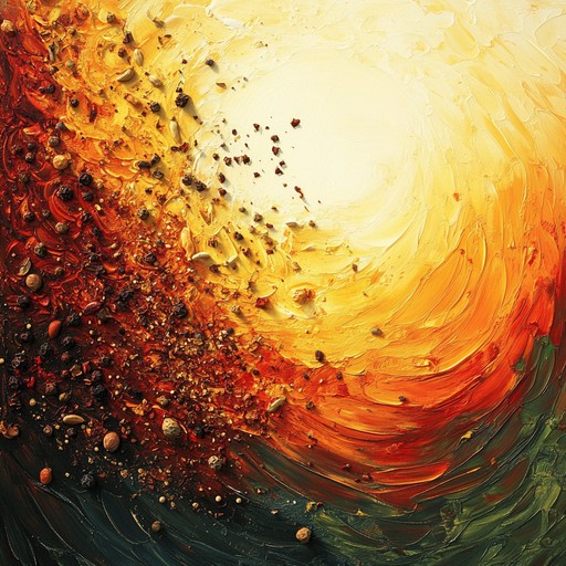 An energetic instrumental piece combining the warmth of eastern melodies with the freshness of electronic rhythms, inspiring listeners to move joyfully like swirling patterns in a spice bazaar at sunrise