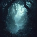 an eerie orchestral piece conjuring a menacing magical atmosphere.