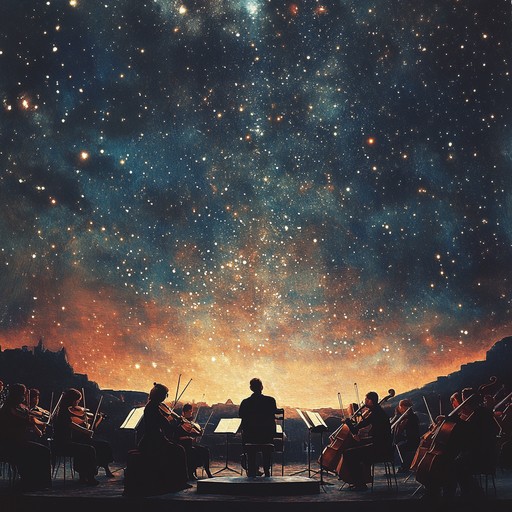 An awe inspiring orchestral piece that takes listeners on a grand journey through the cosmos. The piece builds from a quiet, mysterious intro to a powerful and majestic climax with lush strings, brass, and celestial choirs, evoking a sense of wonder and exploration.