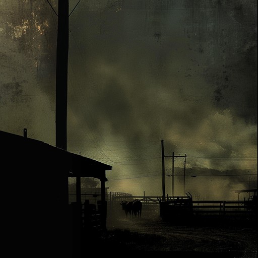 A dark instrumental sertanejo piece with guitar driven rhythms and foreboding harmonies. It paints a vivid picture of desolate rodeo grounds and lurking perils, perfect for setting a menacing scene.