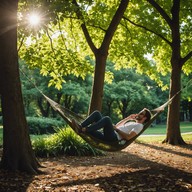 lazy afternoon, soft jazz, gentle breeze.