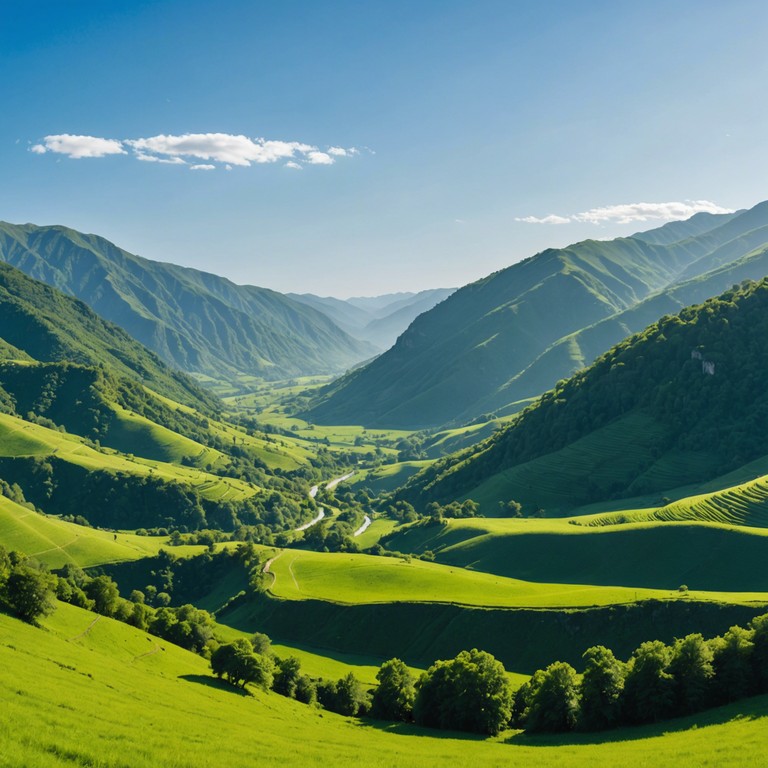 Imagine a riveting composition that intertwines the vibrant energy of bluegrass with a sense of absolute freedom and confidence, performed under the expansive blue sky. This track would feature a lively banjo leading the charge, creating an environment ripe with vigor and a dash of appalachian charisma.