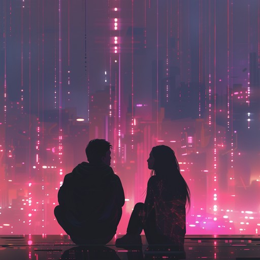 Compose an emotional edm piece with delicate synths and soft beats that evoke a sense of digital affection. The track will be characterized by its nostalgic melodies and intimate atmosphere, making it perfect for reflecting on cherished memories.