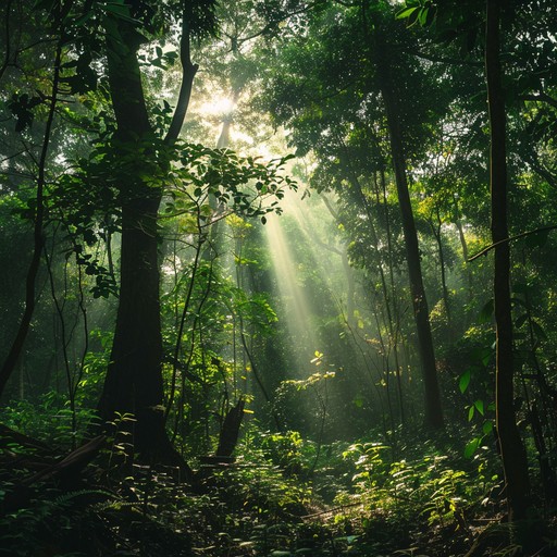 An ethereal mix of acoustic guitar and minimal electronic sounds recreating the experience of exploring a peaceful, hidden forest. Echoing and reflective melodies capture quiet moments of contemplation amidst rustling leaves and flowing streams.