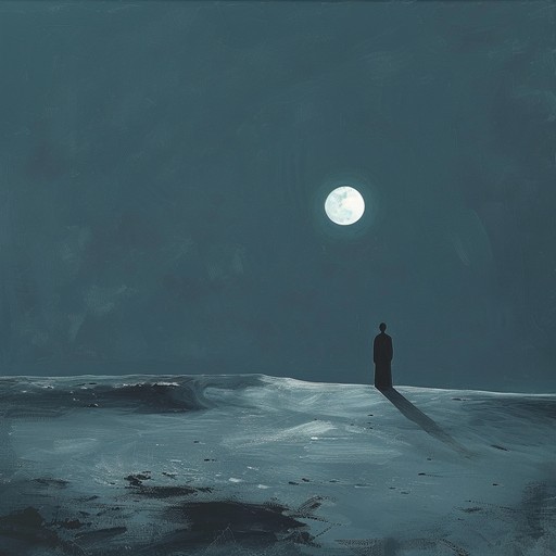 A dark, melancholic piece with slow, brooding piano melodies set against haunting, eerie synths. Each note drips with sorrow, creating an atmosphere of desolation and haunting beauty. It captures a sense of longing and despair, evoking images of a ghostly figure wandering through a desolate, moonlit landscape.