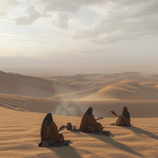 Experience a rhythmic, vibrant exploration through cultural desert landscapes, capturing the essence of nomadic tribes. The oud plays central melodies that intertwine traditional rhythms with modern production, celebrating resilience and culture.