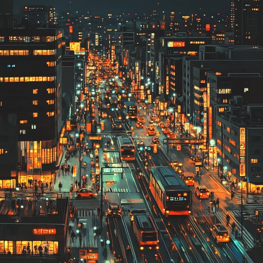 This track encapsulates the essence of a bustling metropolis at night, immersed in the depth of deep house music, where every beat resonates with the city's vibrant pulse. The soundscape is lush, enveloping the listener in an auditory experience that mirrors the city’s dynamic and endless energy.