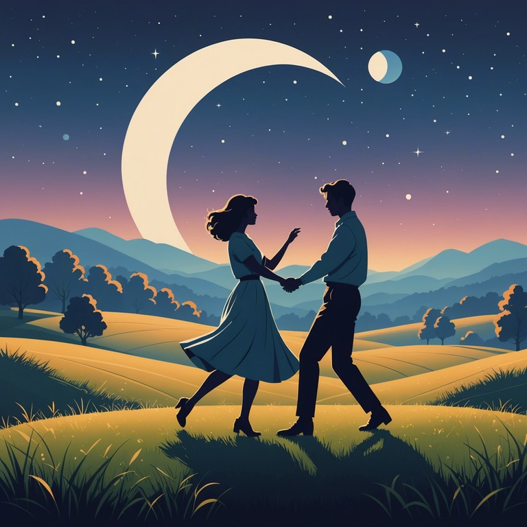 A soft, melodic tune that evokes images of a moonlit countryside dance. The warm plucking of a banjo intertwines with heartfelt emotions, creating an atmosphere of tender solitude amidst nature's nighttime serenade.