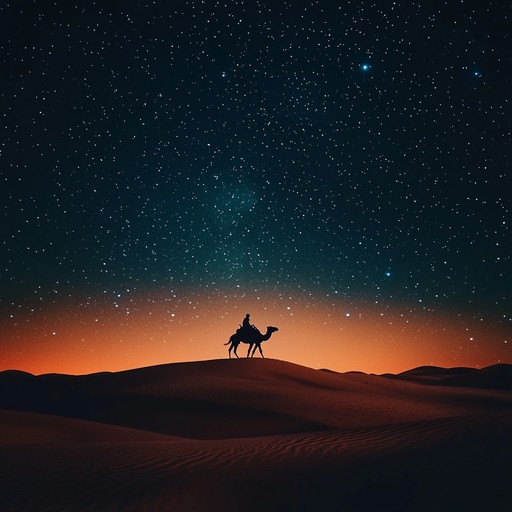 The song captures the essence of age old arabian folklore, resonating through every beat and string pluck, reminiscent of vast desert landscapes and starlit nights. It tells stories of bedouins, oases, and camels' hooves rhythmically hitting the ground, giving the feeling of a gentle journey across history.