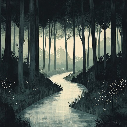 The composition captures the serene ambiance of a silent forest, with soft instrumental tones that mimic the whispers of leaves and the calming presence of nature, transporting the listener to a peaceful woodland retreat.