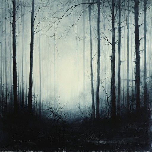 A chilling ambient track evoking a dark, foggy forest where the whispers of wind stir up anxiety. The sounds of rustling leaves and distant, unsettling noises create a tense atmospheric experience.