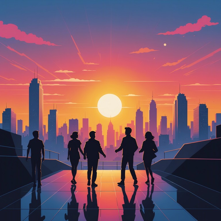 This instrumental track captures the essence of an early morning dance party, with vibrant electronic beats and a progressive buildup that emulates the rising sun. The music is designed to kick start the day with positive energy and a joyful heart. Synthesizer is the dominant instrument, setting a playful and uplifting scene.