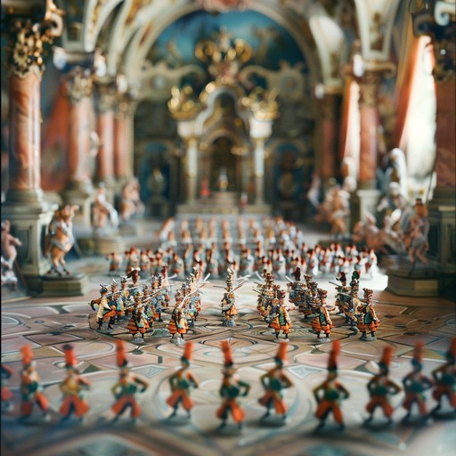 Featuring twinkling melodies, this whimsical waltz takes listeners to an enchanted ballroom where toy soldiers dance and spin with mechanical precision. The music box tones invoke a sense of magical playfulness, bringing the fairytale scene to life with rhythmic twists and turns.