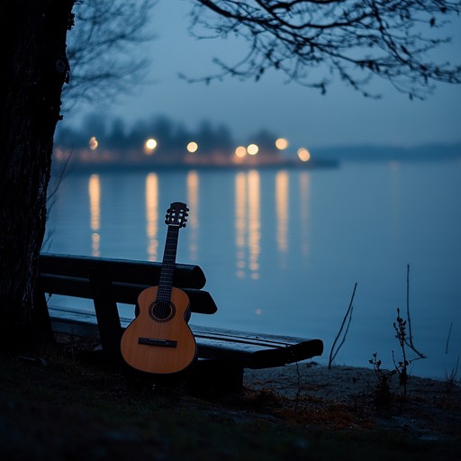 A serene instrumental fusion piece blending gentle guitar with ambient jazz textures. This track evokes a reflective twilight setting, combining melancholic melodies with ambient undertones, creating a soothing yet contemplative atmosphere.