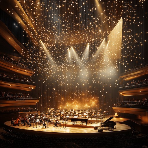 A lively instrumental composition that embodies the excitement and joyous atmosphere of a festive event unfolding on the grand stage. Featuring dynamic strings, exuberant brass, and rhythmic percussion, the piece takes the listener through a spirited journey of celebration, capturing the essence of theatrical festivity.