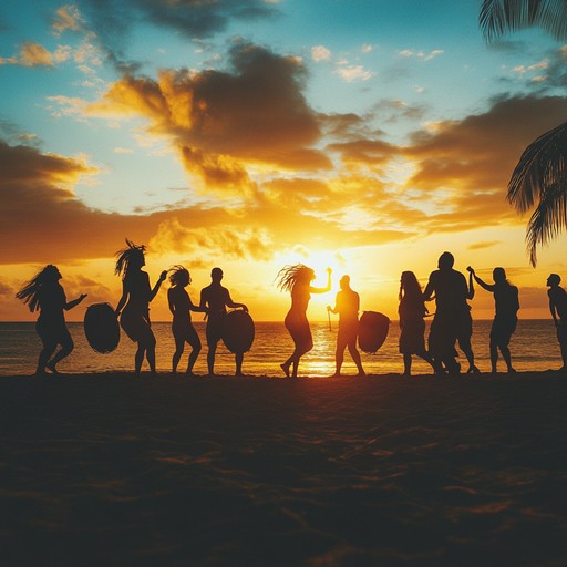 Immerse in vibrant rhythms and melodies that capture the essence of a lively caribbean calypso party inspired by traditional island sounds and upbeat tempos. Enjoy the playful interaction of steel drums, maracas, and congas, creating a festive atmosphere perfect for dancing in the golden sunset.