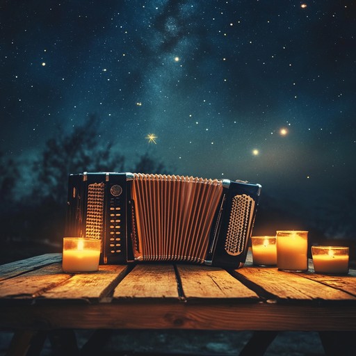 A captivating instrumental cumbia piece that evokes the feeling of a sensual dance under the stars, with rhythmic percussion and smooth accordion melodies blending seamlessly.