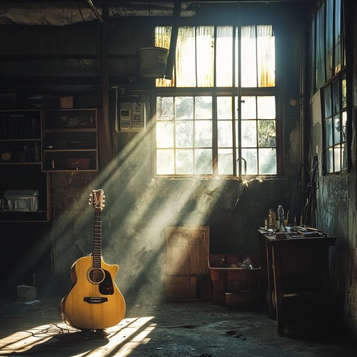 Imagine a peaceful afternoon where soft sunlight filters through an old garage. The warm, gentle tones of the electric guitar softly strum in a repetitive, soothing pattern, evoking a sense of nostalgia and tranquil reflection. Layered with subtle percussive elements, the song feels like a comfort blanket of sound, transporting listeners to simpler, carefree moments.