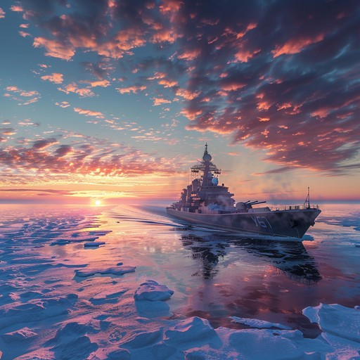 This instrumental piece captures the essence of the russian navy, blending soulful melodies with strong, stirring undertones. Imagine a majestic russian battleship cutting through icy waters, while heartfelt harmonies reflect the pride and sacrifices of the sailors onboard. The composition deeply resonates with themes of duty, bravery, and longing for homeland, invoking a sense of patriotic devotion among listeners. The melody will primarily feature iconic russian orchestration, enriched with traditional harmonic structures.