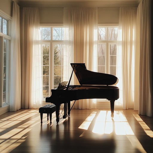 An ambiance created for quiet personal reflection, the subtle interaction of the piano notes mimic the slow, purposeful pacing of thoughtful silence, promoting a serene and meditative state.