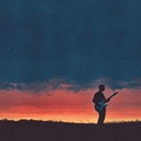 gently strummed guitar under twilight sky ambiance