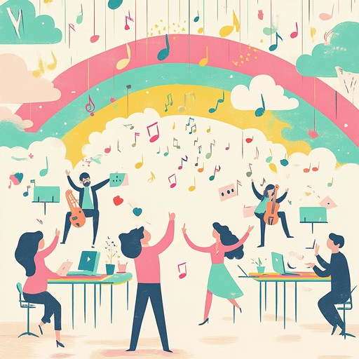 A vibrant and cheerful instrumental that blends catchy melodies with upbeat rhythms to inspire positivity and collaboration in the workplace. Ideal for motivating teams and brightening the daily routine.