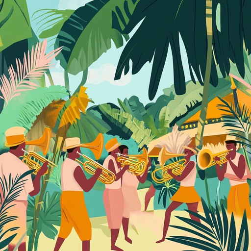 This track bursts with infectious energy, featuring dynamic trumpet leads and afro cuban rhythms that evoke images of vibrant street parades and festive celebrations under the tropical sun.