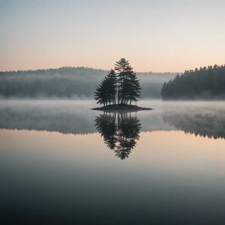 An acoustic composition where soft guitar notes resonate like delicate whispers in a fog filled early morning. The track captures the quiet stir of nature awakening, with mellow plucks that reflect a serene but somewhat introspective journey. The music ebbs and flows, embodying the gentle motion of fog over a silent lake at dawn.