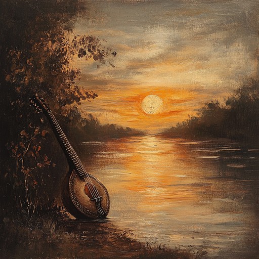Let the soft raagas of hindustani classical music gently wash over you, as they capture the essence of serene moments near sacred waters. This composition employs delicate tonal shifts and fluid melodies to create a calming auditory experience, perfectly suited for meditation and relaxation.