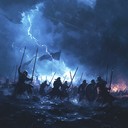 an epic orchestral piece depicting an intense heroic battle