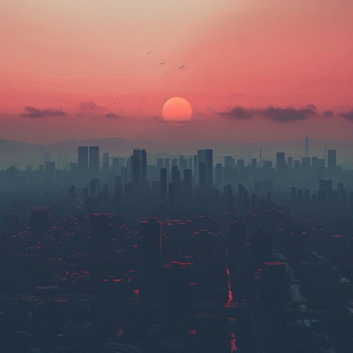A soft, melodic indie track featuring delicate acoustic guitar fingerpicking, warm reverb-soaked electric guitar swells, and subtle atmospheric synth pads. The song evokes the peaceful, introspective feeling of watching the sun rise over a quiet city street early in the morning.