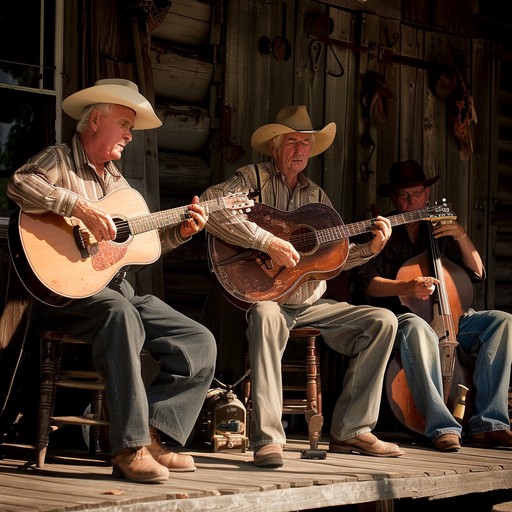 An energetic and upbeat bluegrass tune perfect for square dancing or a lively hoedown. Features fast-paced fiddle melodies, banjo picking, and acoustic guitar strumming. Guaranteed to get toes tapping and people dancing.