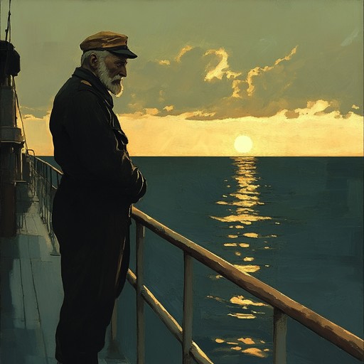 A delicate instrumental piece that captures the intimate reflections of a russian sailor gazing over the twilight sea, evoking deep emotions of longing and devotion.