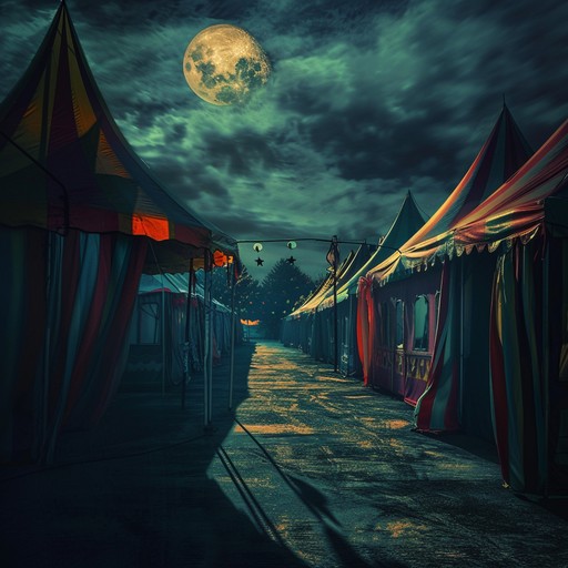 An instrumental piece featuring circus melodies with a suspenseful twist, using unusual instruments and quirky rhythms to create a whimsical yet tension filled experience. Ideal for a comedic thriller setting in a deserted carnival.