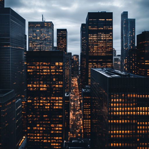 Capture the night time essence of a vibrant cityscape, with shimmering synths and sleek beats that exude urban elegance and sophistication.