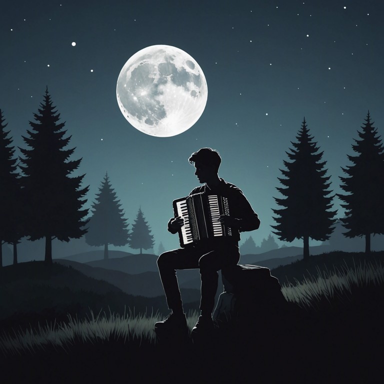 Crafting a soundscape that both enthralls and enchants, this alternative title brings a slightly softer, yet still haunting version of a cabaret under the moon's full gaze. With a similar use of the accordion, the emotional depth explores more tender nuances of night's mystique.