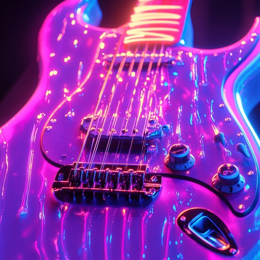Dive into a vibrant nighttime cityscape of powerful glam rock sounds