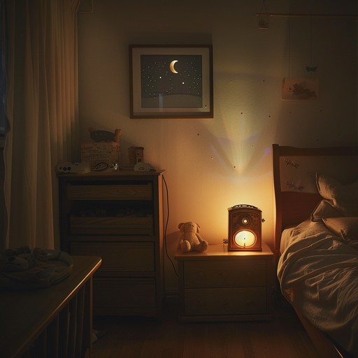 Dreamy and soft, this instrumental utilizes delicate music box tones interwoven with electronic toy sounds. The result is a lullaby that evokes nostalgia and tender reflections, suitable for soothing moments.