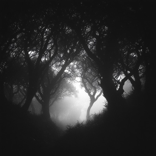 A dramatic dark folk piece with evocative, haunting melodies conveying an ancient and mysterious forest environment. Emphasizing deep, resonant tones and subtle, eerie harmonics, it transports the listener to a world of shadowed groves and hidden secrets. Ideal for evoking a sense of mystical wonder and somber reflection.