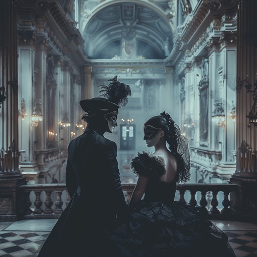 As the grand piano's keys are pressed, the echoes fill the air, crafting a backdrop for tales untold. Each note contributes to an evolving story, imbued with a hauntingly beautiful sensation, where the mystique of the masked ball comes alive, enveloping the listener in a timeless narrative.