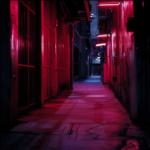 Darker tones take charge as retro synths layer ominously, with each beat and melody unraveling a mysterious, suspenseful narrative set against a backdrop reminiscent of a neon lit midnight cityscape.