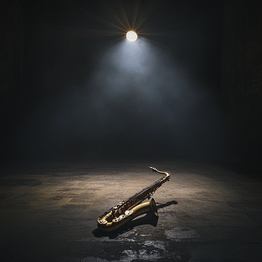 An instrumental jazz composition featuring haunting saxophone melodies that create an unsettling atmosphere, echoing through the empty, silent streets at midnight.